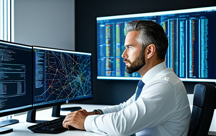 **

"A cybersecurity expert, fully clothed in professional attire, analyzing data on a computer screen in a modern office. The screen displays complex code and network diagrams. Emphasis on the expert's focused expression. Safe for work, appropriate content, professional, perfect anatomy, natural proportions, high quality."

**
