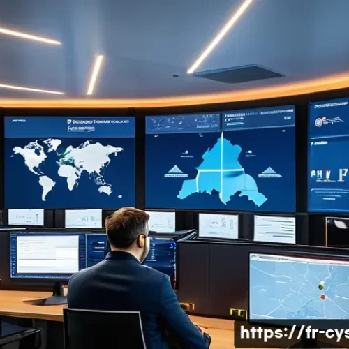 Home 33 보안 로그 분석의 기본 개념 - A high-tech cybersecurity operations center in Paris, with diverse French IT professionals monitorin...