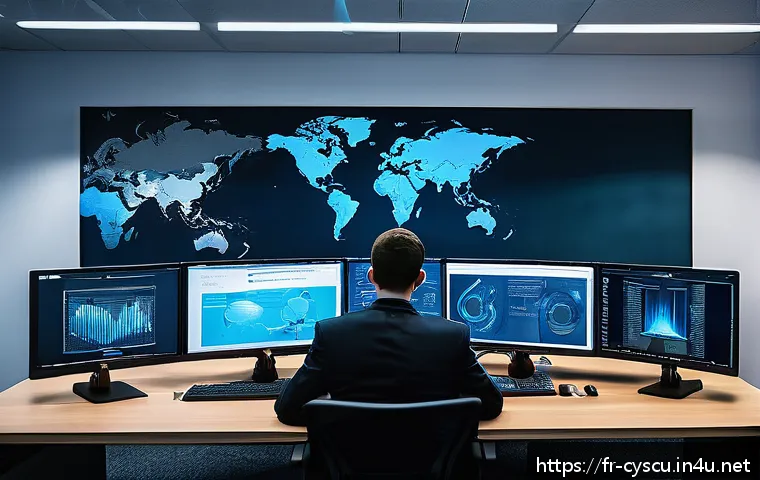 CEH 윤리적 해커 자격증 준비 노하우 - A modern cybersecurity training room in a French office setting, featuring a diverse group of adult ...
